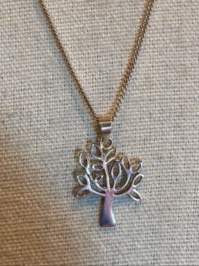 Sterling Silver Tree of Life Pendant Necklace - Silver